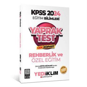 Yediiklim Yayınları - 2024 KPSS Eğitim Bilimleri Rehberlik ve Özel Eğitim Çek Kopart Yaprak Test