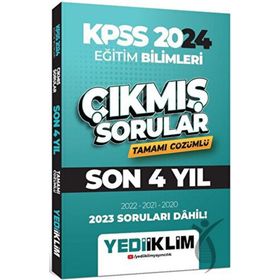 Yediiklim Yayınları - 2024 KPSS Eğitim Bilimleri Son 4 Yıl Tamamı Çözümlü Çıkmış Sorular