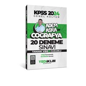 Yediiklim Yayınları - 2024 KPSS Genel Kültür Adem Asra ile Coğrafya Tamamı Video Çözümlü 20 Deneme Sınavı