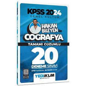 Yediiklim Yayınları - 2024 KPSS Genel Kültür Hakan Bileyen ile Coğrafya Tamamı Çözümlü 20 Deneme