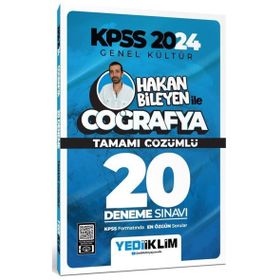 Yediiklim Yayınları - 2024 KPSS Genel Kültür Hakan Bileyen ile Coğrafya Tamamı Çözümlü 20 Deneme