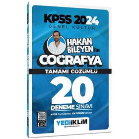 Yediiklim Yayınları - 2024 KPSS Genel Kültür Hakan Bileyen ile Coğrafya Tamamı Çözümlü 20 Deneme