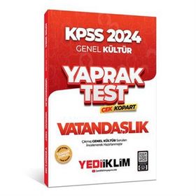 Yediiklim Yayınları 2024 KPSS Genel Kültür Vatandaşlık Çek Kopart Yaprak Test