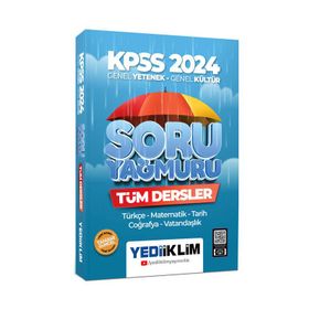 Yediiklim Yayınları - 2024 KPSS Genel Yetenek Genel Kültür Tüm Dersler Soru Yağmuru