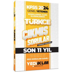 Yediiklim Yayınları - 2024 KPSS Genel Yetenek Lisans Türkçe Konularına Göre Tamamı Çözümlü Çıkmış Sorular