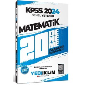 Yediiklim Yayınları - 2024 KPSS Genel Yetenek Matematik Tamamı Çözümlü 20 Deneme