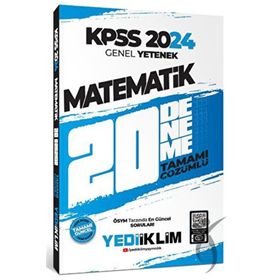 Yediiklim Yayınları - 2024 KPSS Genel Yetenek Matematik Tamamı Çözümlü 20 Deneme