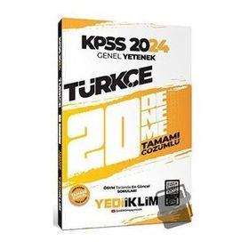 Yediiklim Yayınları 2024 KPSS Genel Yetenek Türkçe Tamamı Çözümlü 20 Deneme