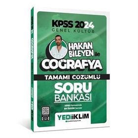 Yediiklim Yayınları 2024 Kpss Hakan Bileyen ile Coğrafya Tamamı Çözümlü Soru Bankası