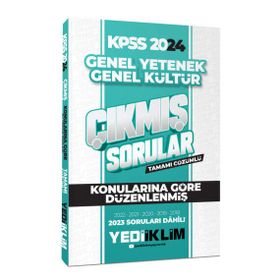 Yediiklim Yayınları - 2024 KPSS Lisans Genel Yetenek Genel Kültür Konularına Göre Tamamı Çözümlü Çıkmış Sorular