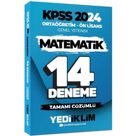 Yediiklim Yayınları 2024 KPSS Ortaöğretim Ön Lisans Genel Yetenek Matematik 14 Deneme Tamamı Çözümlü