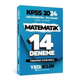 Yediiklim Yayınları 2024 KPSS Ortaöğretim Ön Lisans Genel Yetenek Matematik 14 Deneme Tamamı Çözümlü