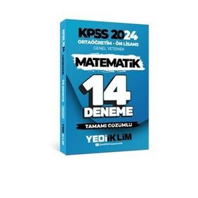 Yediiklim Yayınları 2024 KPSS Ortaöğretim Ön Lisans Genel Yetenek Matematik 14 Deneme Tamamı Çözümlü