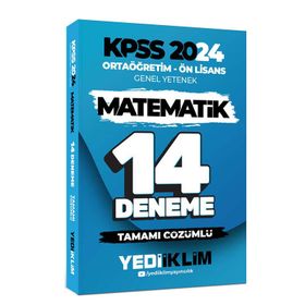 Yediiklim Yayınları 2024 KPSS Ortaöğretim Ön Lisans Genel Yetenek Matematik 14 Deneme Tamamı Çözümlü