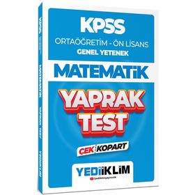 Yediiklim Yayınları 2024 KPSS Ortaöğretim Ön Lisans Genel Yetenek Matematik Çek Kopart Yaprak Test