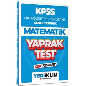Yediiklim Yayınları 2024 KPSS Ortaöğretim Ön Lisans Genel Yetenek Matematik Çek Kopart Yaprak Test