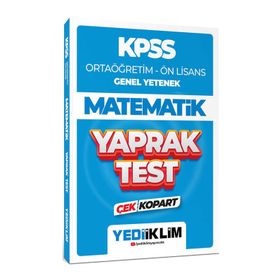 Yediiklim Yayınları 2024 KPSS Ortaöğretim Ön Lisans Genel Yetenek Matematik Çek Kopart Yaprak Test