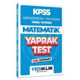 Yediiklim Yayınları 2024 KPSS Ortaöğretim Ön Lisans Genel Yetenek Matematik Çek Kopart Yaprak Test