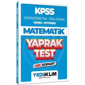 Yediiklim Yayınları 2024 KPSS Ortaöğretim Ön Lisans Genel Yetenek Matematik Çek Kopart Yaprak Test