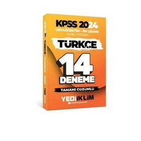 Yediiklim Yayınları 2024 KPSS Ortaöğretim Ön Lisans Genel Yetenek Türkçe 14 Deneme Tamamı Çözümlü