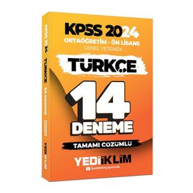 Yediiklim Yayınları 2024 KPSS Ortaöğretim Ön Lisans Genel Yetenek Türkçe 14 Deneme Tamamı Çözümlü