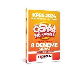 Yediiklim Yayınları 2024 KPSS ÖSYM Ne Sorar Ortaöğretim-Önlisans Fasikül Tamamı Çözümlü 8 Deneme