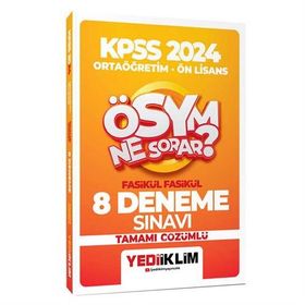 Yediiklim Yayınları 2024 KPSS ÖSYM Ne Sorar Ortaöğretim-Önlisans Fasikül Tamamı Çözümlü 8 Deneme