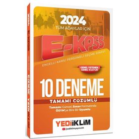 Yediiklim Yayınları 2024 Tüm Adaylar İçin EKPSS Tamamı Çözümlü 10 Deneme