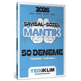 Yediiklim Yayınları 2026 AGS KPSS ALES DGS Sayısal Sözel Mantık Tamamı Çözümlü 50 Deneme