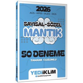 Yediiklim Yayınları 2026 AGS KPSS ALES DGS Sayısal Sözel Mantık Tamamı Çözümlü 50 Deneme