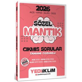 Yediiklim Yayınları 2026 AGS KPSS ALES DGS Sözel Mantık Tamamı Çözümlü Çıkmış Sorular