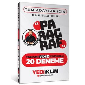 Yediiklim Yayınları 2026 AGS KPSS ALES DGS YKS Tüm Adaylar İçin Paragraf Tamamı Video Çözümlü 20 Deneme