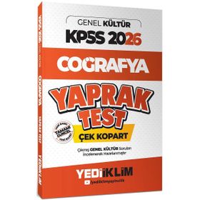 Yediiklim Yayınları 2026 KPSS AGS Genel Kültür Coğrafya Çek Kopart Yaprak Test