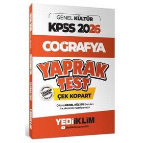 Yediiklim Yayınları 2026 KPSS AGS Genel Kültür Coğrafya Çek Kopart Yaprak Test