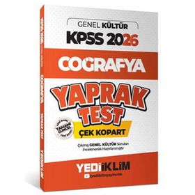 Yediiklim Yayınları 2026 KPSS AGS Genel Kültür Coğrafya Çek Kopart Yaprak Test