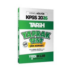 Yediiklim Yayınları 2026 KPSS AGS Genel Kültür Tarih Çek Kopart Yaprak Test
