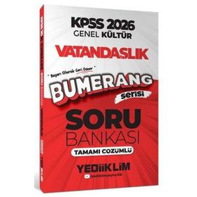 Yediiklim Yayınları 2026 KPSS Genel Kültür Bumerang Vatandaşlık Tamamı Çözümlü Soru Bankası