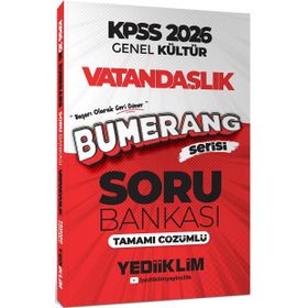 Yediiklim Yayınları 2026 KPSS Genel Kültür Bumerang Vatandaşlık Tamamı Çözümlü Soru Bankası
