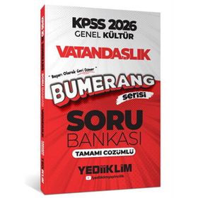 Yediiklim Yayınları 2026 KPSS Genel Kültür Bumerang Vatandaşlık Tamamı Çözümlü Soru Bankası