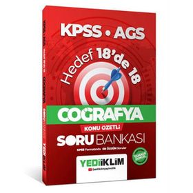 Yediiklim Yayınları 2026 KPSS Genel Kültür Hedef 18'de 18 Coğrafya Konu Özetli Soru Bankası