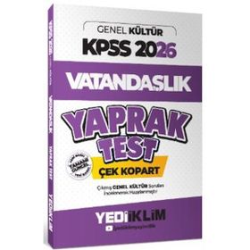 Yediiklim Yayınları 2026 KPSS Genel Kültür Vatandaşlık Çek Kopart Yaprak Test