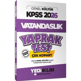 Yediiklim Yayınları 2026 KPSS Genel Kültür Vatandaşlık Çek Kopart Yaprak Test