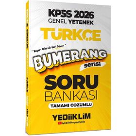 Yediiklim Yayınları 2026 KPSS Genel Yetenek Bumerang Türkçe Tamamı Çözümlü Soru Bankası