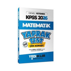 Yediiklim Yayınları 2026 KPSS Genel Yetenek Matematik Çek Kopart Yaprak Test