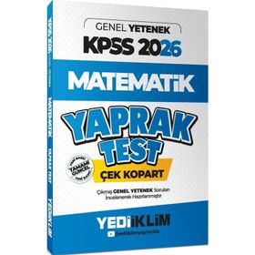 Yediiklim Yayınları 2026 KPSS Genel Yetenek Matematik Çek Kopart Yaprak Test
