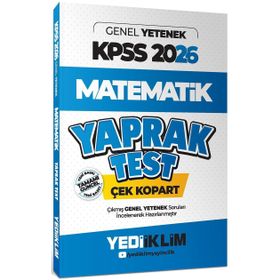 Yediiklim Yayınları 2026 KPSS Genel Yetenek Matematik Çek Kopart Yaprak Test