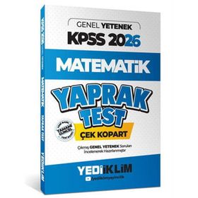 Yediiklim Yayınları 2026 KPSS Genel Yetenek Matematik Çek Kopart Yaprak Test