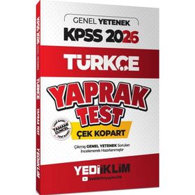 Yediiklim Yayınları 2026 KPSS Genel Yetenek Türkçe Çek Kopart Yaprak Test
