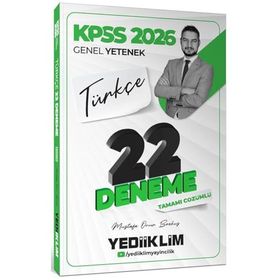 Yediiklim Yayınları 2026 KPSS Genel Yetenek Türkçe Tamamı Çözümlü 22 Deneme Sınavı