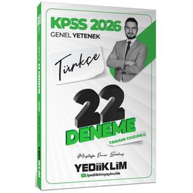 Yediiklim Yayınları 2026 KPSS Genel Yetenek Türkçe Tamamı Çözümlü 22 Deneme Sınavı